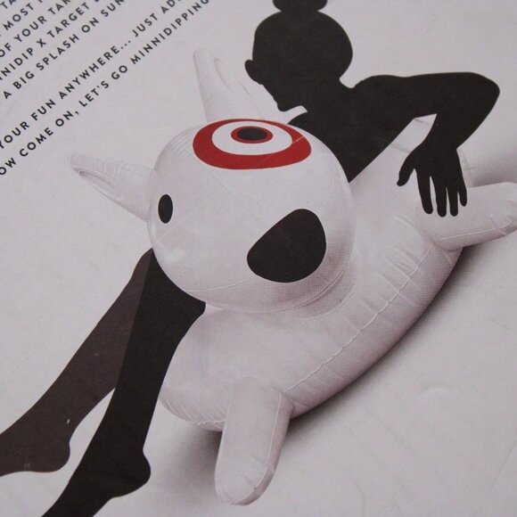 Limited Edition TARGET Collab MINNIDIP Bullseye Dog Mascot Pool Ring Float New - Picture 4 of 6